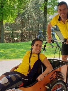 Mariana Pajón y Carlos Mario Oquendo