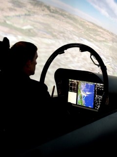 Simulador de vuelo de un Súper Hornet