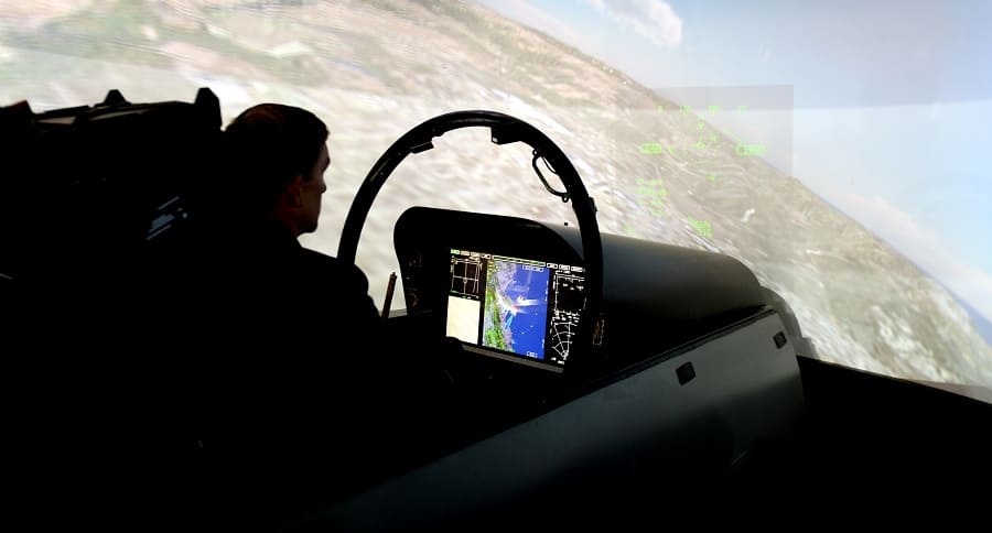 Simulador de vuelo de un Súper Hornet