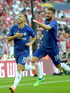 Celebración del Chelsea, tras anotar gol de la victoria