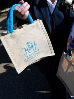 Bolsas de regalo de la boda real
