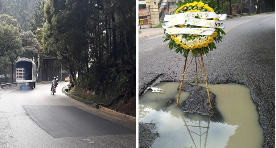 Hueco reparado en la Avenida Circunvalar