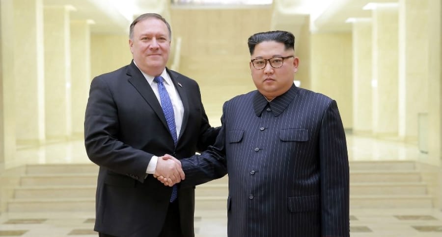Mike Pompeo y Kim Jong-un