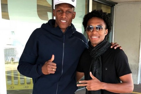 Yerry Mina y Juan Guillermo Cuadrado