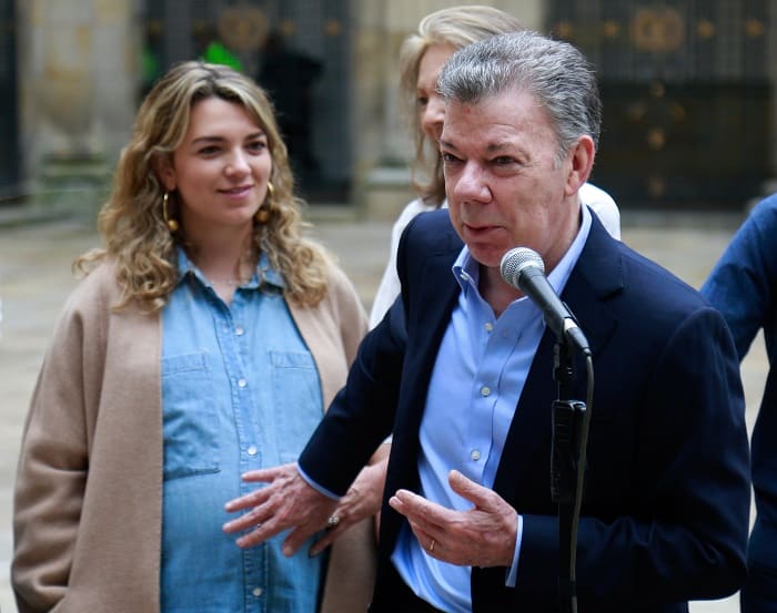 Juan Manuel Santos, presidente de Colombia, con su hija María Antonia. Juan Manuel Santos, presidente de Colombia, con su hija María Antonia.