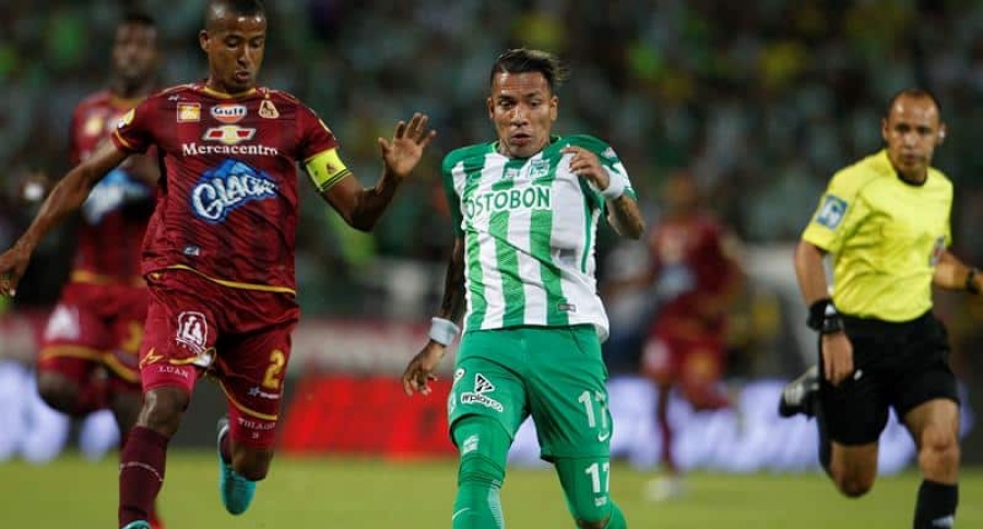 Dayro Moreno en la final de la Liga Águila ante Tolima