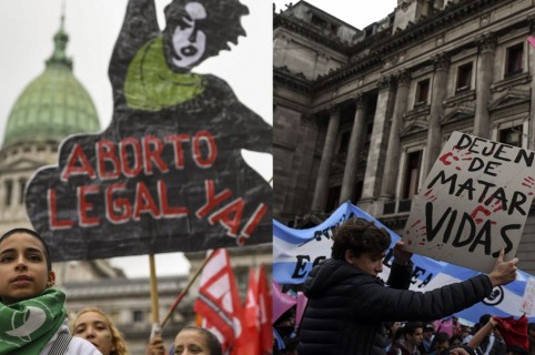 Manifestaciones a favor y en contra del aborto legal en Argentina