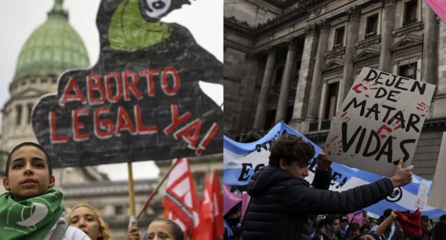 Manifestaciones a favor y en contra del aborto legal en Argentina