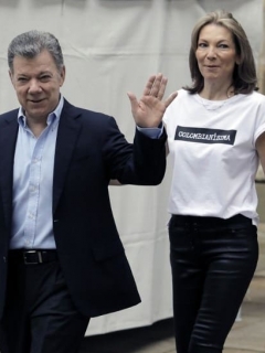 Juan Manuel Santos, presidente, y su esposa 'Tutina'.
