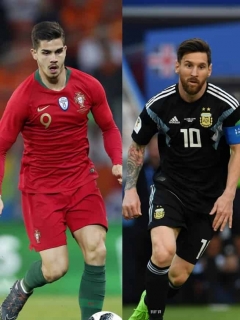 André Silva, Lionel Messi y Christian Eriksen