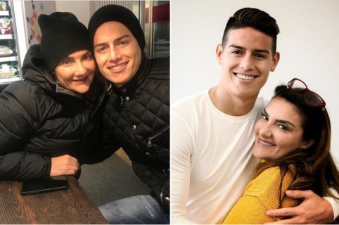 James Rodríguez, futbolista, y su mamá Pilar Rubio.