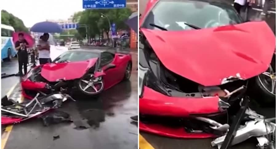 Ferrari destrozado.