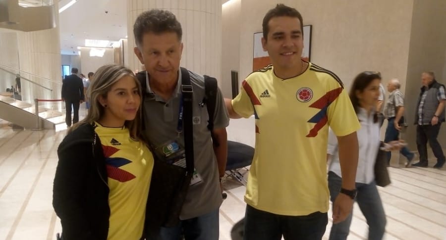 Visita de Juan Carlos Osorio a hotel de Selección Colombia