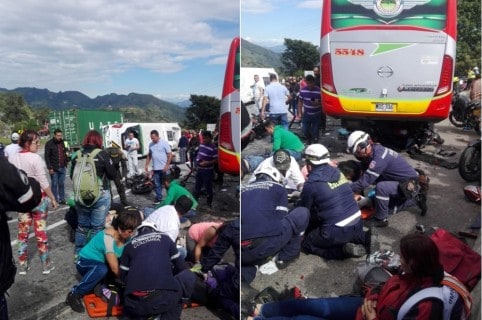 accidente vía Bogotá - La Vega