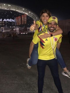 Andrea Jaramillo, presentadora, y su prometido Felipe Restrepo.