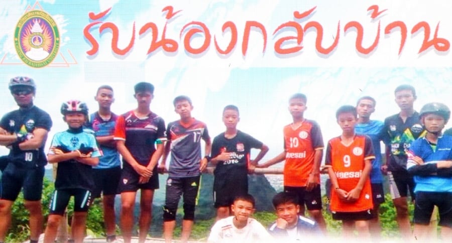Niños rescatados en Tailandia