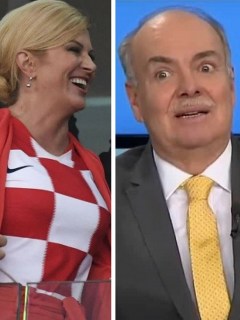 Iván Mejia y presidenta de Croacia