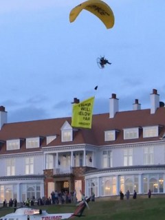 Protesta contra Trump en Escocia