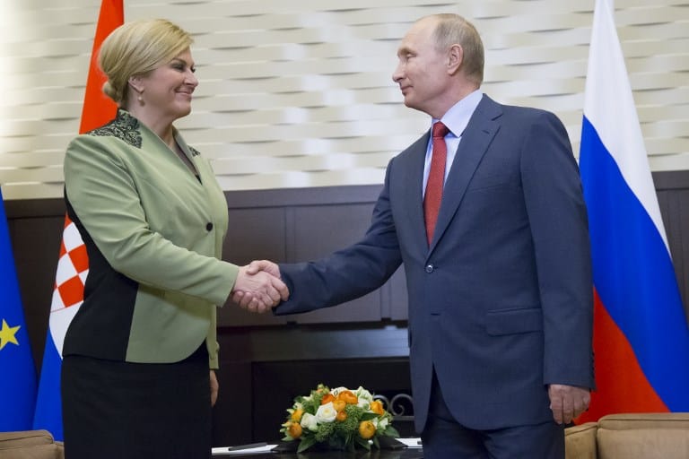 Presidenta de Croacia y Vladimir Putin, presidente de Rusia. Presidenta de Croacia y Vladimir Putin, presidente de Rusia.