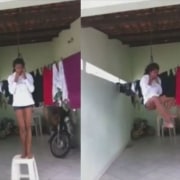 Niña haciendo reto viral