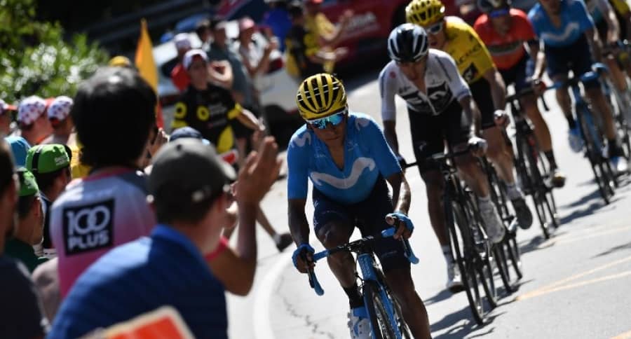 Nairo Quintana por delante de Egan Bernal en la etapa 12 del Tour