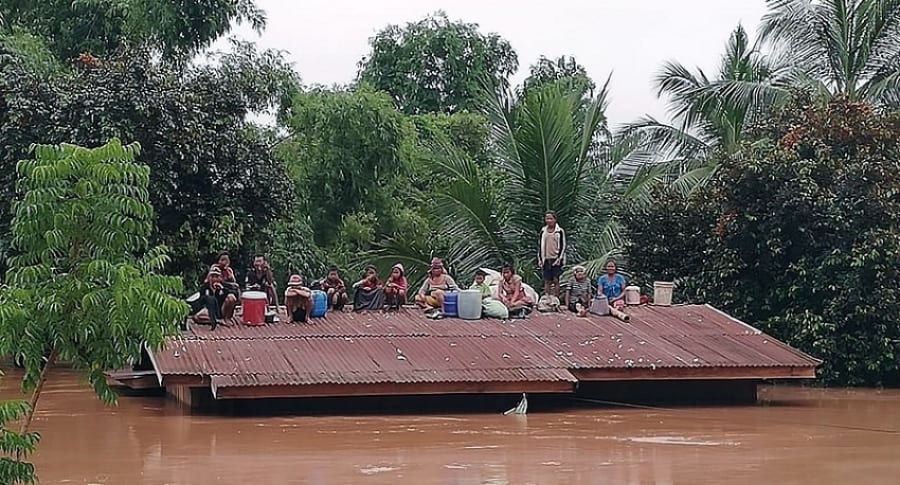 Inundaciones en Laos por ruptura de presa