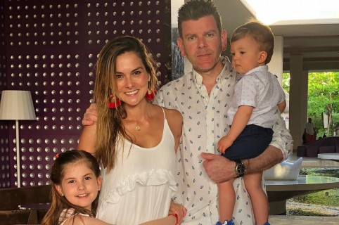 Catalina Gómez, Juan Esteban Sampedro y sus hijos