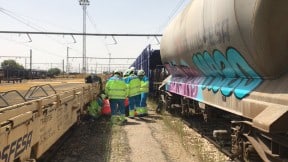 Rescate de joven electrocutado en tren en España