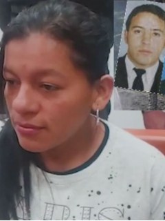 Leidy Viviana Urbano Ortega, enviada a la cárcel. En el recuadro, los tres agentes asesinados