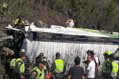 Bus accidentado en Santander