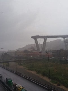 Derrumbe de puente en Génova, Italia