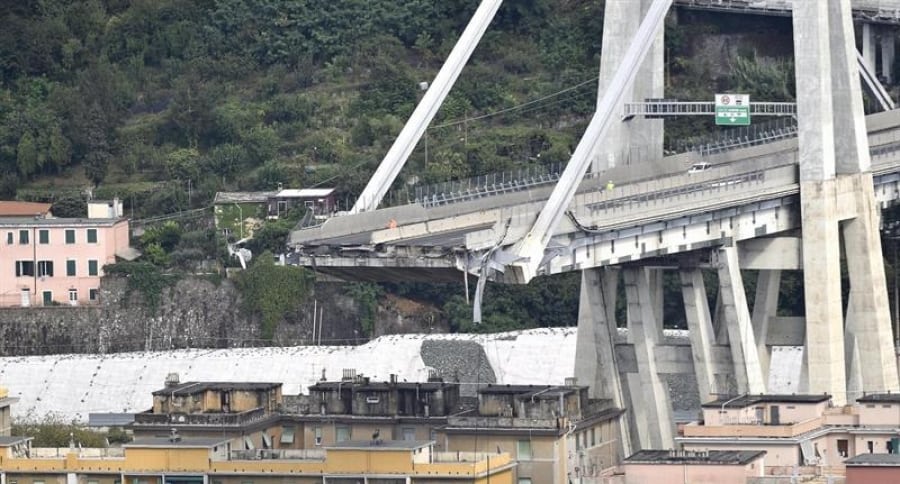 Puente derrumbado en Italia
