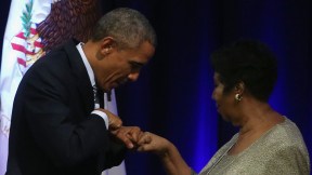 Barack Obama, expresidente de Estados Unidos, y Aretha Franklin, cantante (Q.E.P.D.)