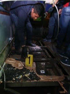 Hallazgo de la droga en bus accidentado
