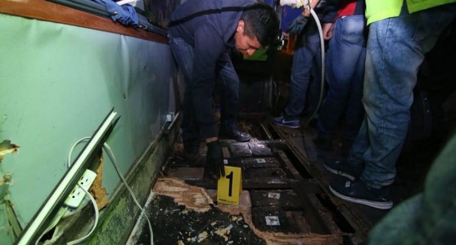 Caleta en el bus accidentado en Ecuador