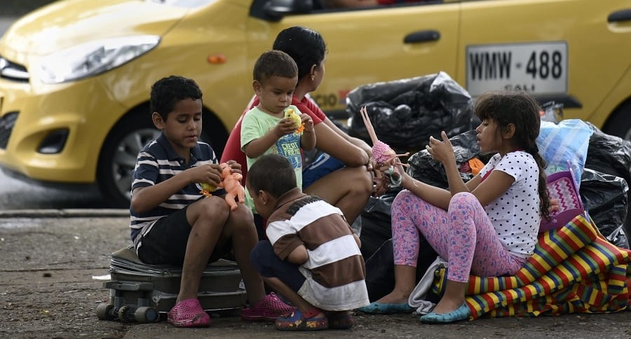 Niños venezolanos en Cali