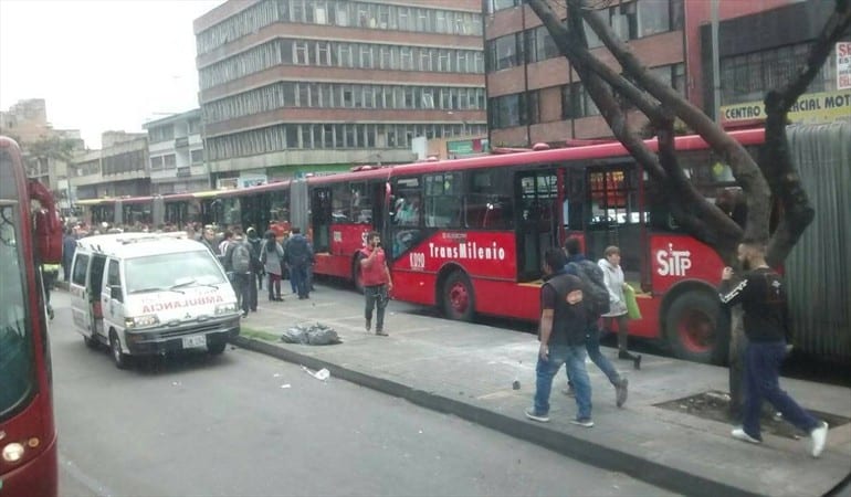 Choque de buses de Transmilenio