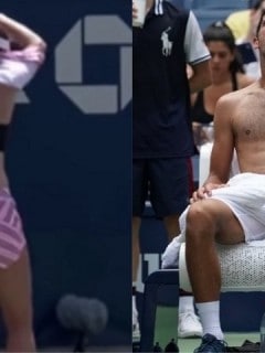 Alizé Cornet y Novak Djokovic