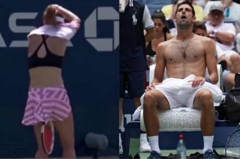 Alizé Cornet y Novak Djokovic