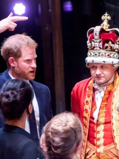 Príncipe Harry con el elenco de la obra 'Hamilton''
