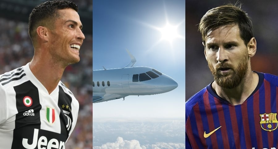 Cristiano Ronaldo avión privado Lionel Messi