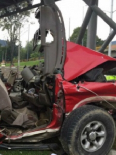 Carro en el que ocurrió el accidente