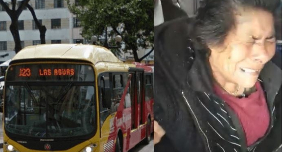 Abuelita estrujada y pisoteada en bus de Transmilenio