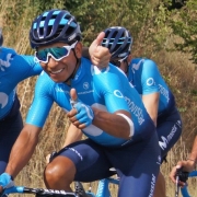 Nario Quintana junto a Alejandro Valverde