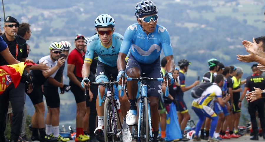 Nairo Quintana y 'Supermán' López en la etapa 14