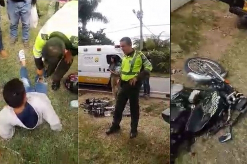 Policías arrollaron a motociclista