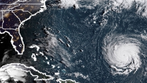 Foto aérea del huracán Florence
