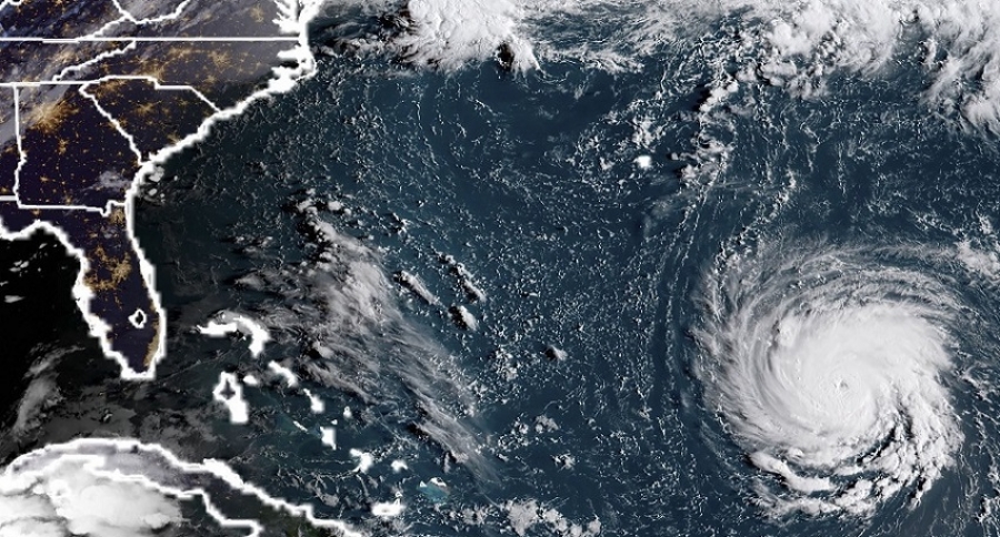 Foto aérea del huracán Florence