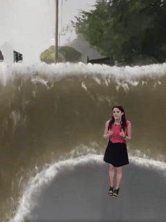 Realidad aumentada de los peligros del huracán Florence