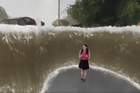 Realidad aumentada de los peligros del huracán Florence